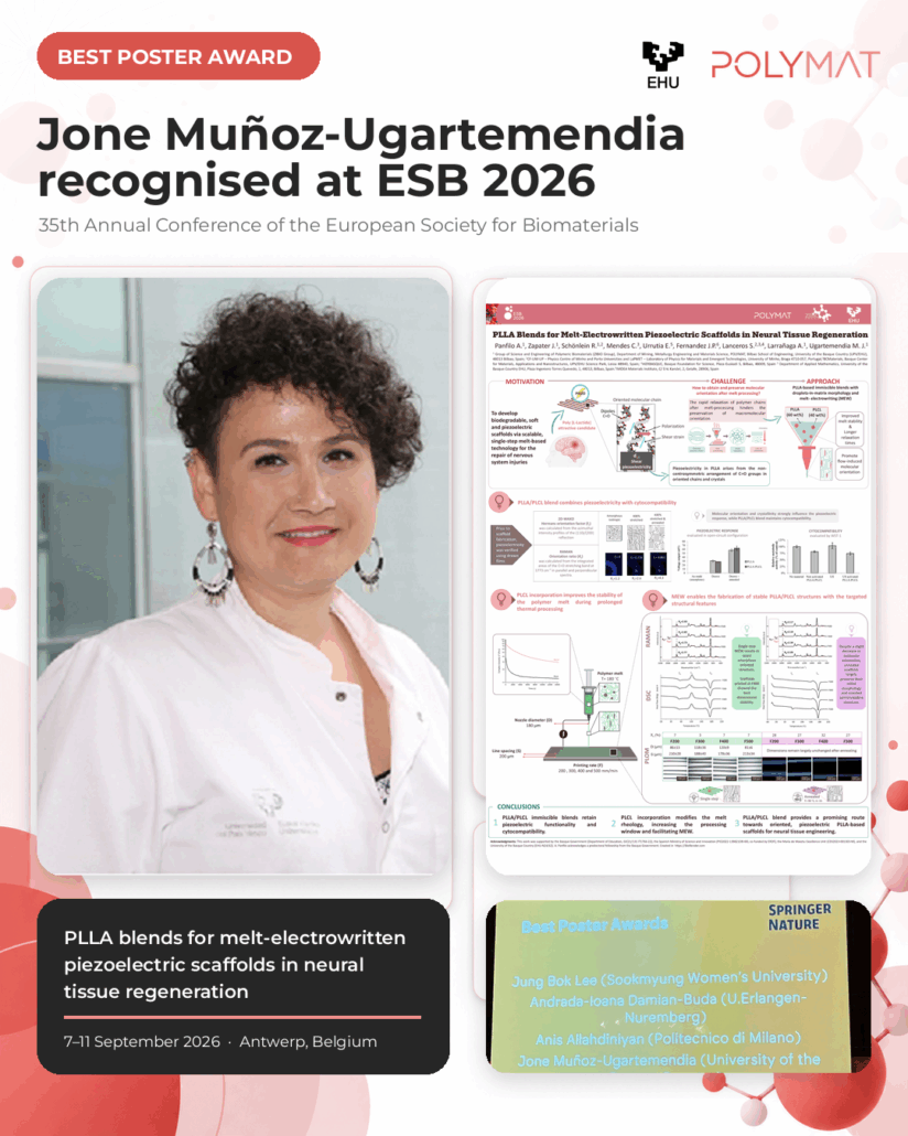 Jone Muñoz-Ugartemendia receives a Best Poster Award at ESB 2026