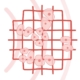 Illustration of a porous scaffold colonised by cells and stimulated by ultrasound waves